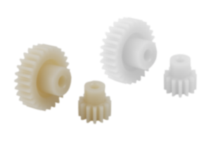 Ruote dentate frontali in plastica, modulo 2,5 stampate a iniezione, dentatura diritta, angolo di pressione 20°